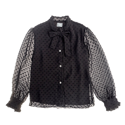 Tocoto Vintage Black Plumeti Blouse