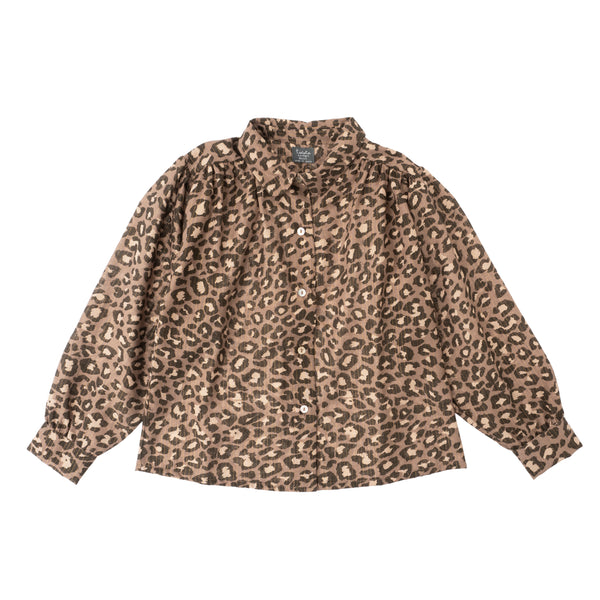 Tocoto Vintage Brown Animal Print Blouse