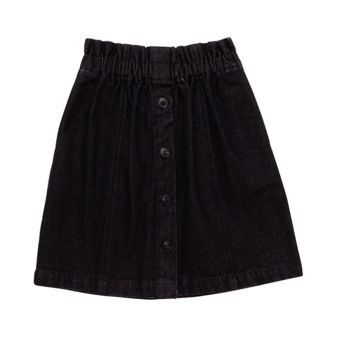 Wynken Black Rinsed Denim Panel Skirt