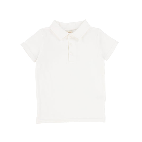 Lil Legs White Contrast Polo