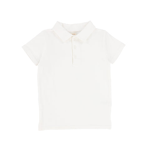 Lil Legs White Contrast Polo