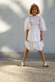 You and Me White Dress with Hemstitch