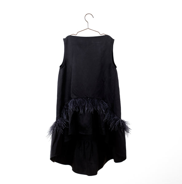 You And Me Black Dress With Feathers