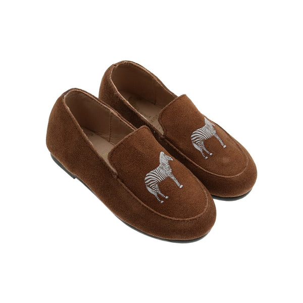 Zeebra Siberian Tan Suede Logo Loafer