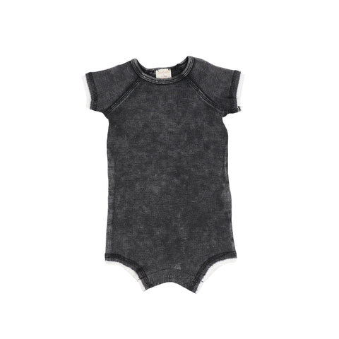 Lil Legs Black Wash Denim Wash Romper