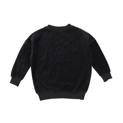 Lil Legs Black Velour Oversized Sweatshirt