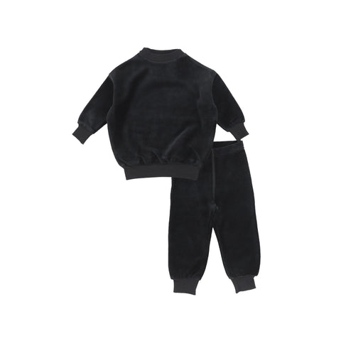 Lil Legs Black Velour Set