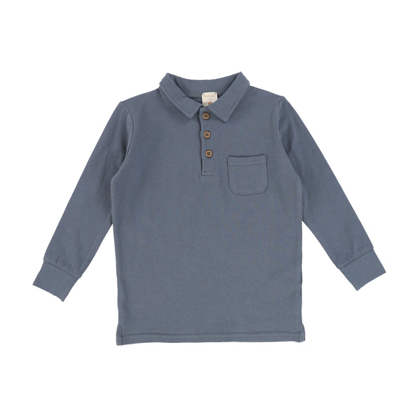 Lil Legs Blue Solid Polo