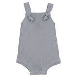 Coco Blanc Ice Blue Ribbed Romper