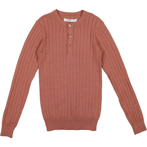 Coco Blanc Dusty Sand Crew Ribbed Sweater