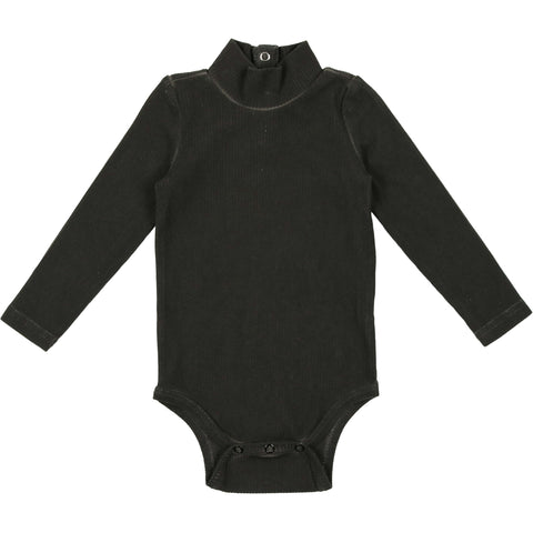 Coco Blanc Black Ribbed Turtle Onesie