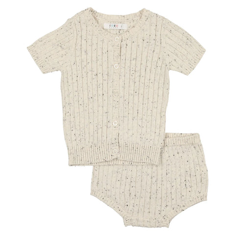 Coco Blanc Cream Knit Speckled Set