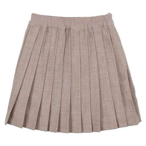 Coco Blanc Oatmeal Wool Pleated Skirt