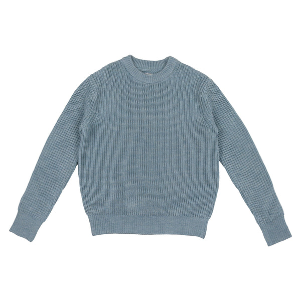 Coco Blanc Powdered Blue Chunky Crew Sweater