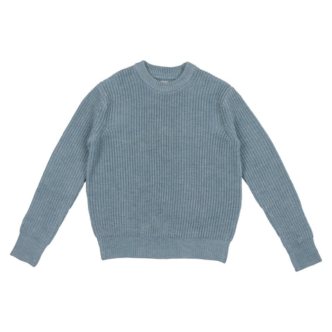 Coco Blanc Powdered Blue Chunky Crew Sweater