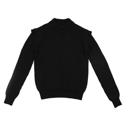 Coco Blanc Black Shoulder Pad Sweater