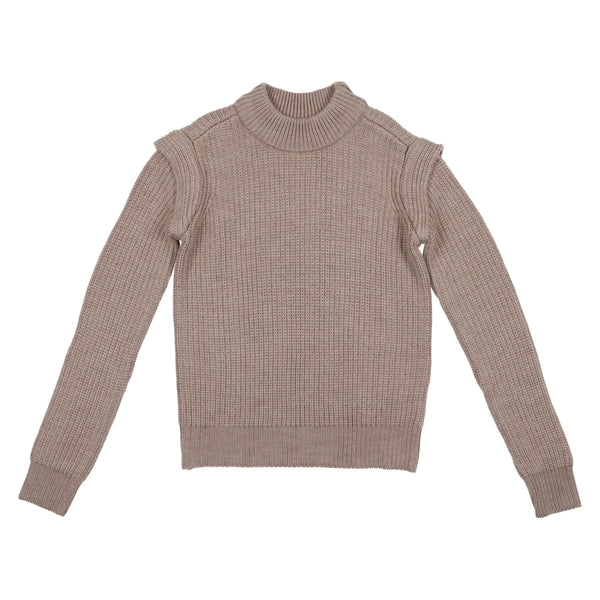 Coco Blanc Oatmeal Shoulder Pad Sweater