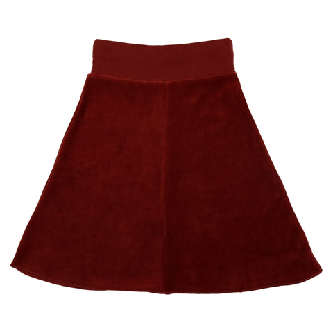 Coco Blanc Ruby Red Velour Skirt