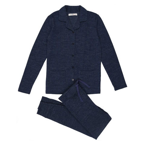 Coco Blanc Midnight Blue Knit Grandpa Set