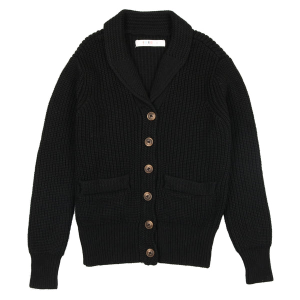 Coco Blanc Black Shawl Collar Cardigan