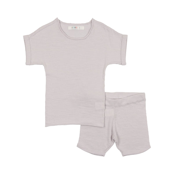 Coco Blanc Light Grey Slub Knit set