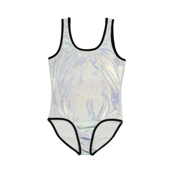 Coco Blanc Girls Metallic Silver Swimsuit