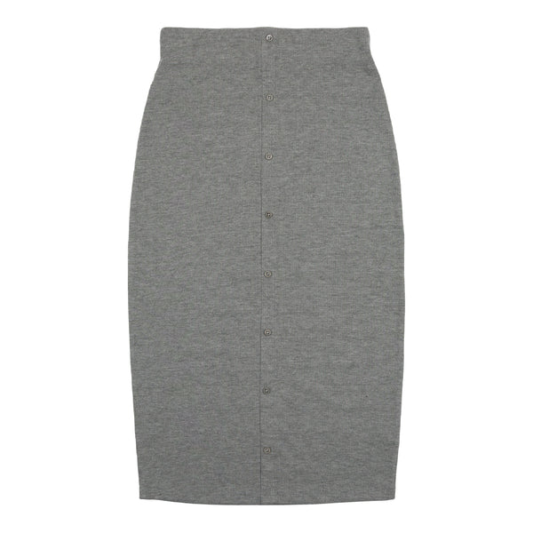 Coco Blanc Heather Grey Ribbed Midi Skirt