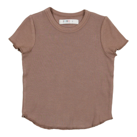 Coco Blanc Nutmeg Short Sleeve Ribbed Crew Tee