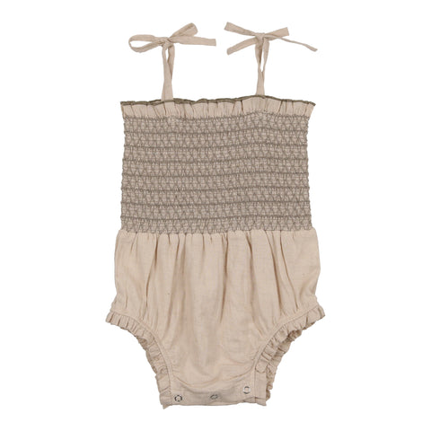 Coco Blanc Taupe Ruched Romper