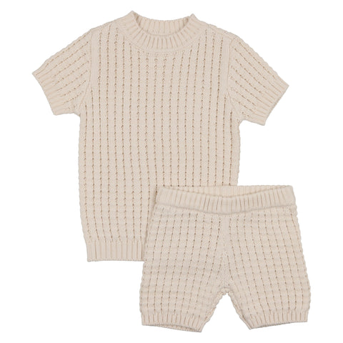 Coco Blanc Antique White Baby Knit Pointelle Set