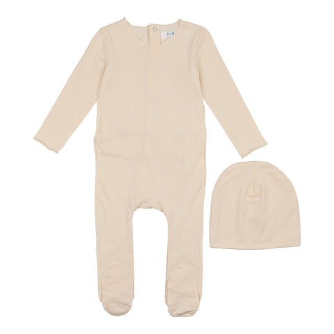 Coco Blanc Powdered Mauve Modal Footie with Beanie