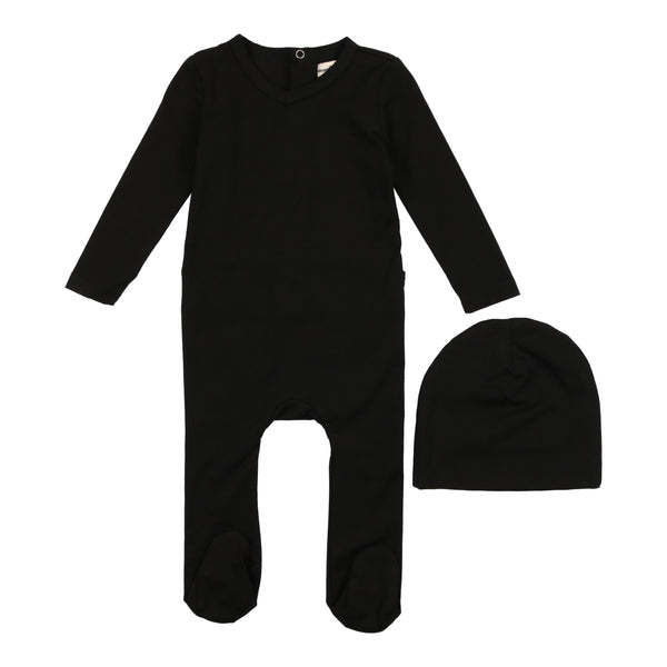 Urbani Black Modal Onesie with Beanie