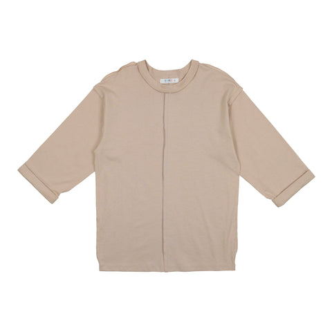 Coco Blanc Taupe Cotton Oversized Tee