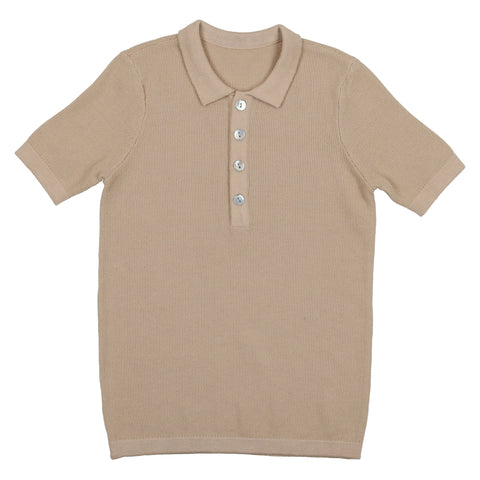 Coco Blanc Taupe Knit Polo