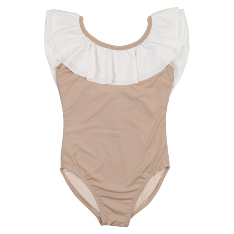 Coco Blanc Taupe/Cream Girls Swimsuit
