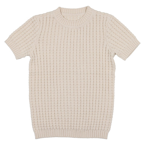 Coco Blanc Antique White Knit Pointelle Sweater