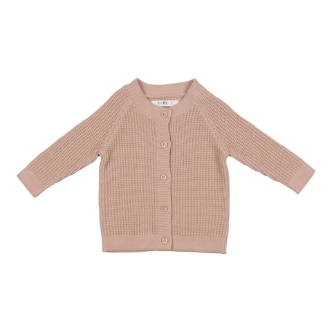 Coco Blanc Powdered Mauve Baby Knit Cardigan