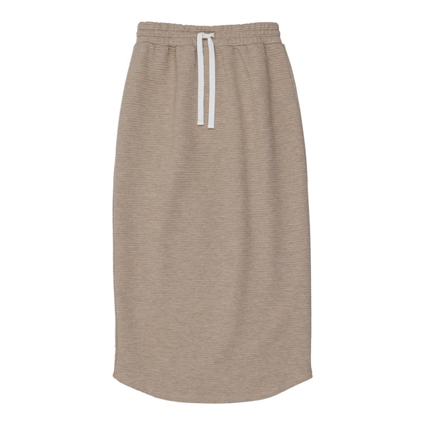 Coco Blanc Taupe Ribbed Midi Skirt