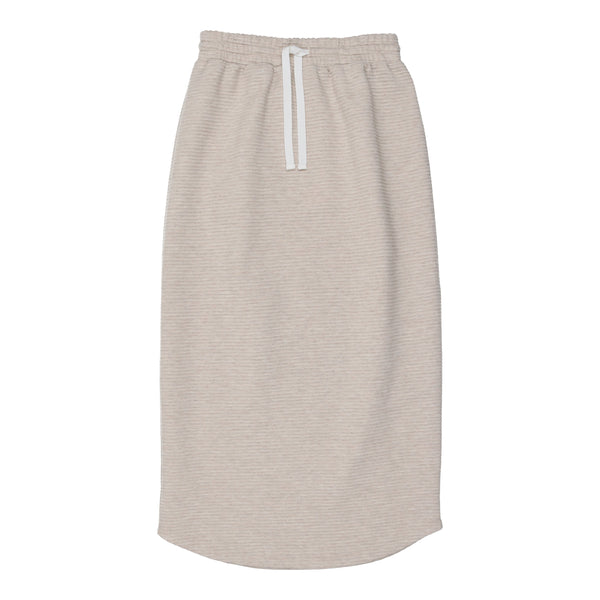 Coco Blanc Flaxy Oat Ribbed Midi Skirt