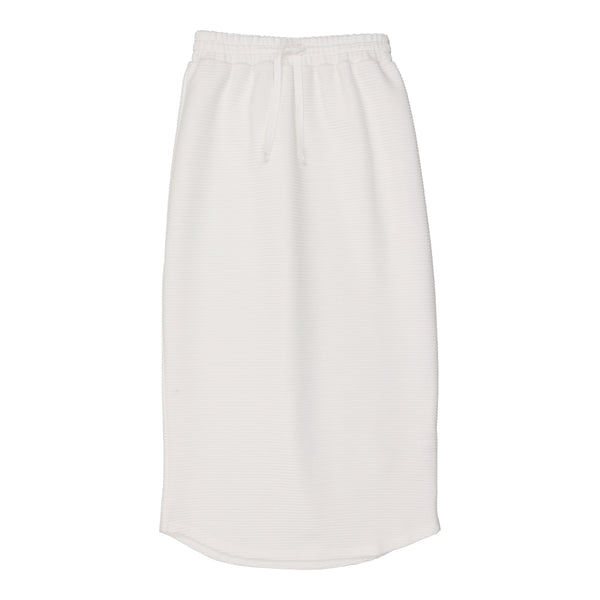 Coco Blanc Antique White Ribbed Midi Skirt