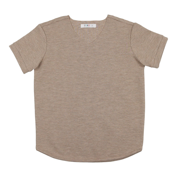 Coco Blanc Taupe Ribbed Boys Tee