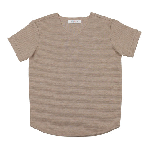 Coco Blanc Taupe Ribbed Boys Tee