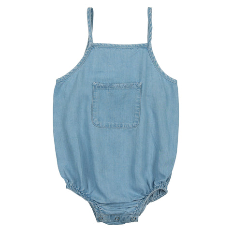 Coco Blanc Light Wash Denim Romper