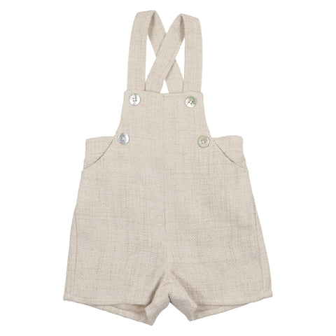 Coco Blanc Oatmeal Woven Overalls