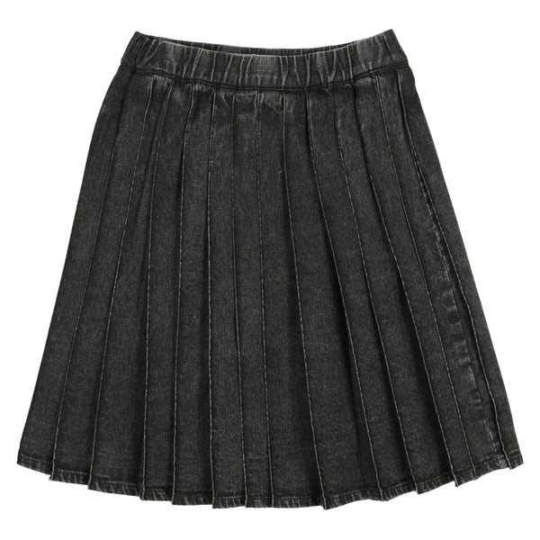 Coco Blanc Black Denim Pleated Skirt