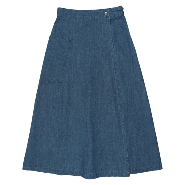 Coco Blanc Blue Denim Wrap Skirt
