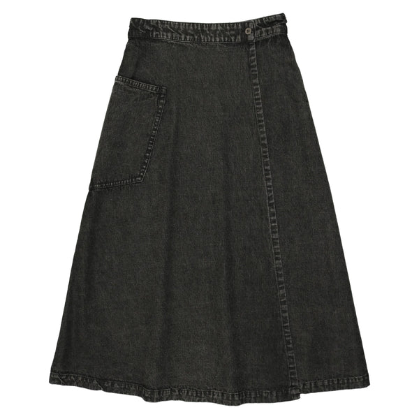 Coco Blanc Black Denim Wrap Skirt