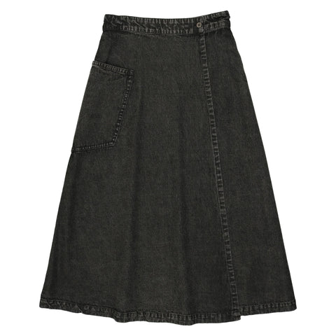 Coco Blanc Black Denim Wrap Skirt