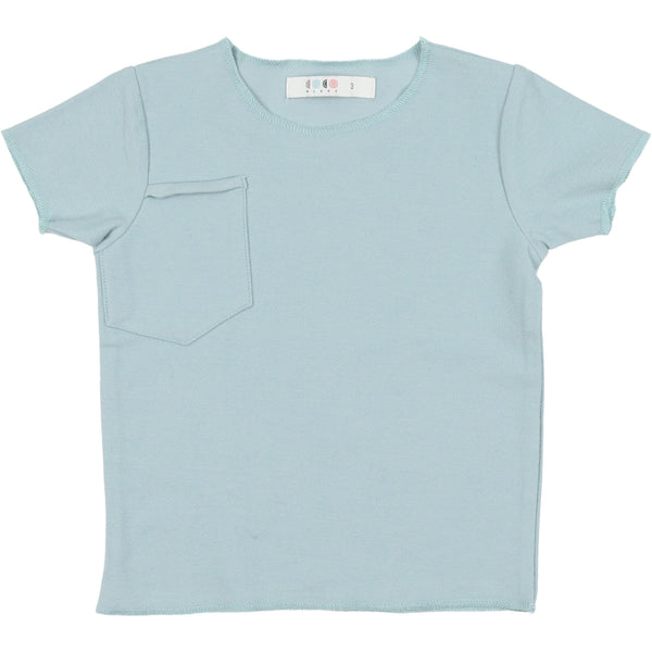 Coco Blanc Pale Blue French Terry V- neck Tee