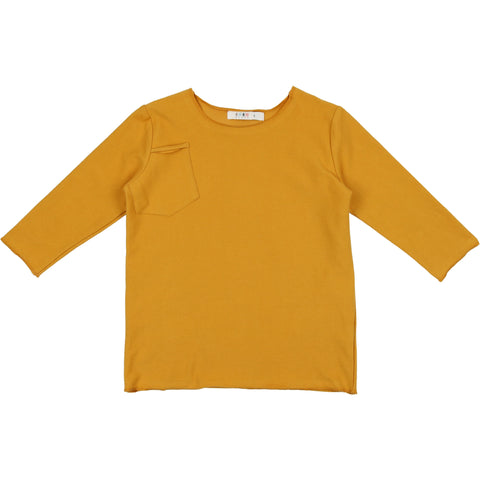 Coco Blanc Spicy Mustard French Terry 3/4 Sleeve Tee